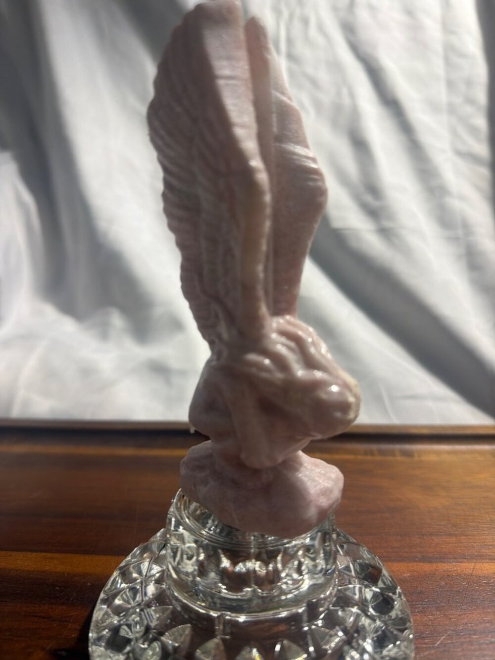 Pink Opal Fallen Angel Crystal Carving